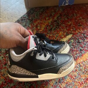 Jordan Black and Gray Kids Sneakers